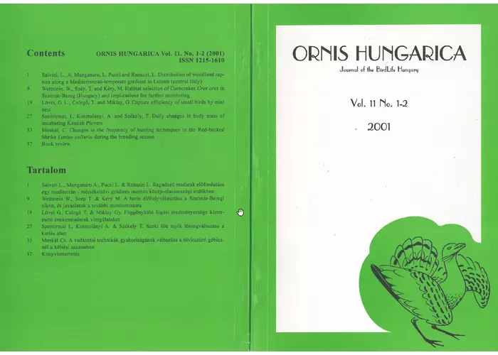 Ornis Hungarica 2001