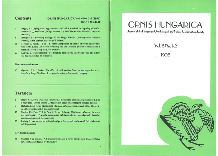 Ornis Hungarica 1996