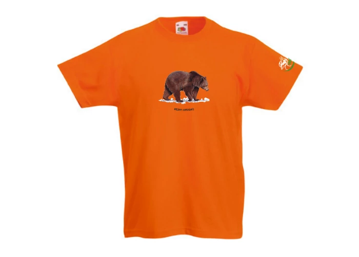 Gyerek póló medve mintával, narancssárga,5-6 méretben